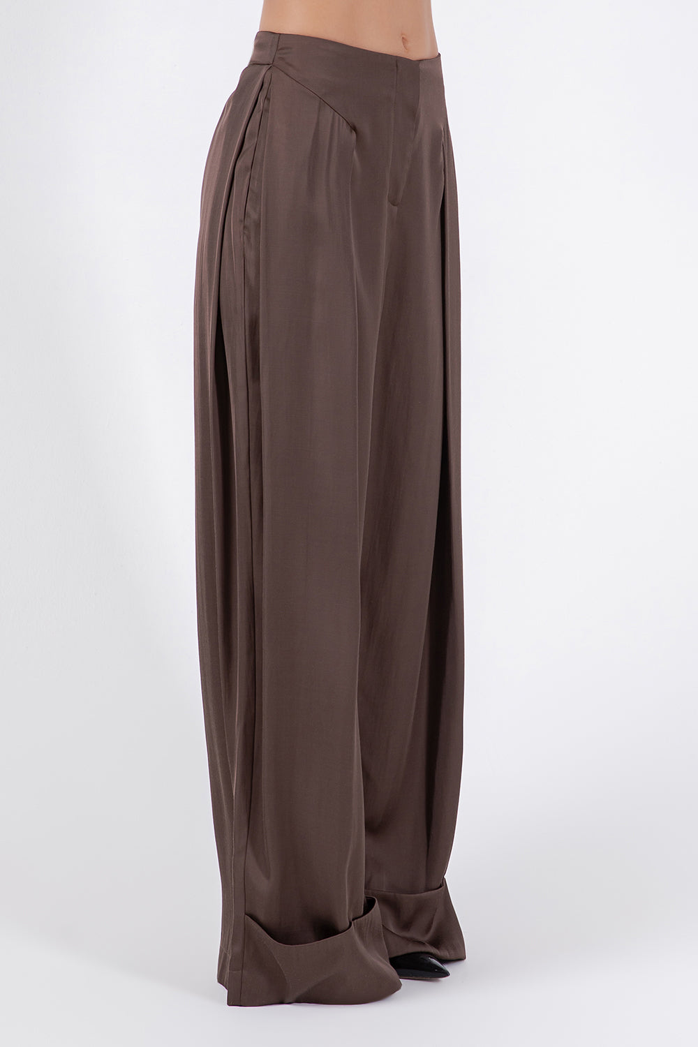 SOFT WOVEN MULTI PLEAT ACCENT TROUSERS