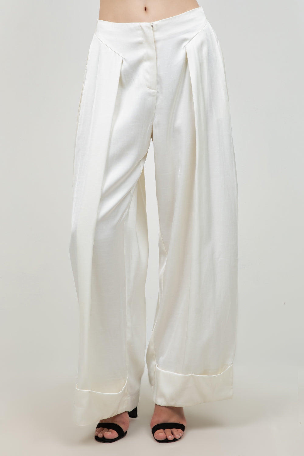 SOFT WOVEN MULTI PLEAT ACCENT TROUSERS