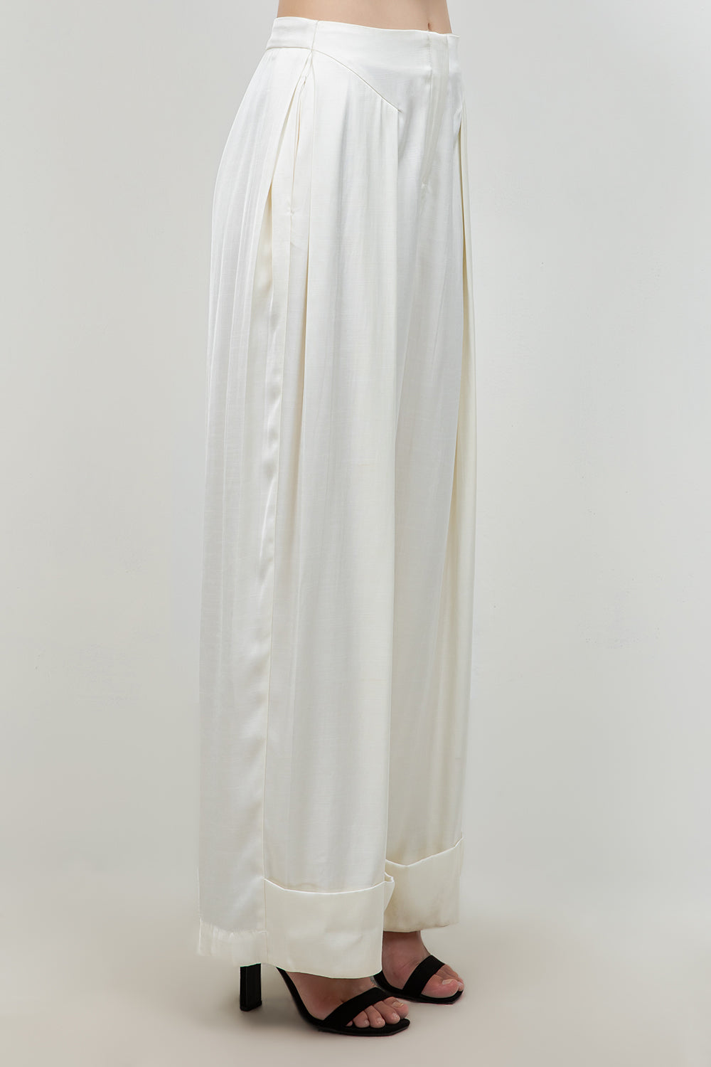 SOFT WOVEN MULTI PLEAT ACCENT TROUSERS