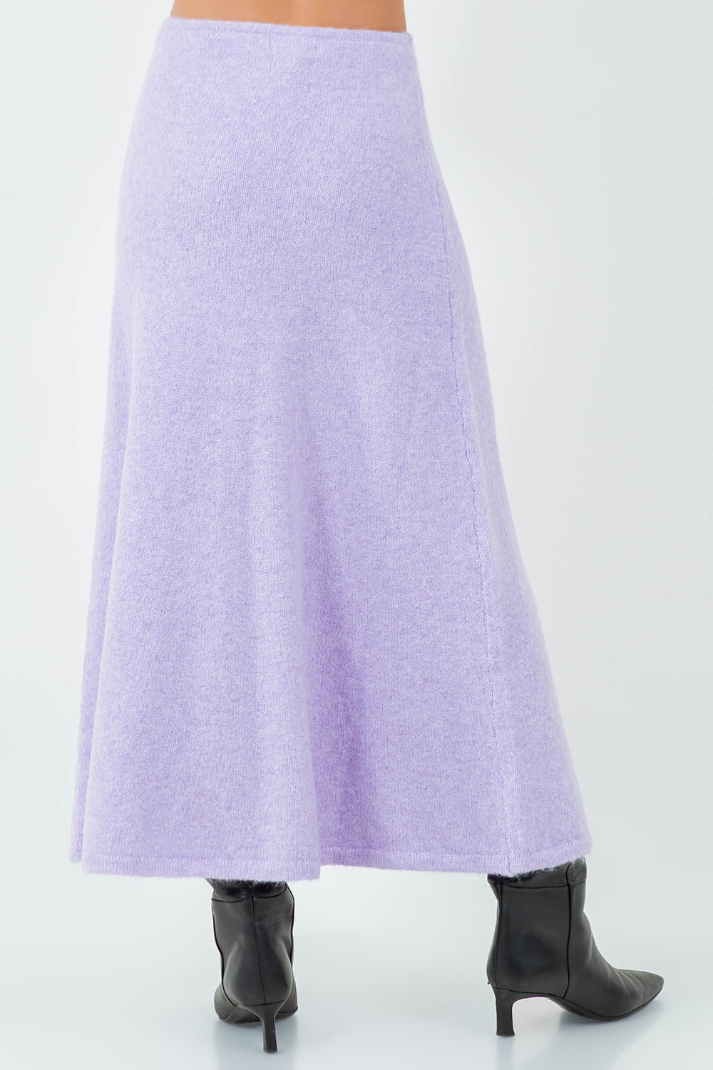 ANKLE LENGTH KNITDOWN SKIRT - LAVENDER