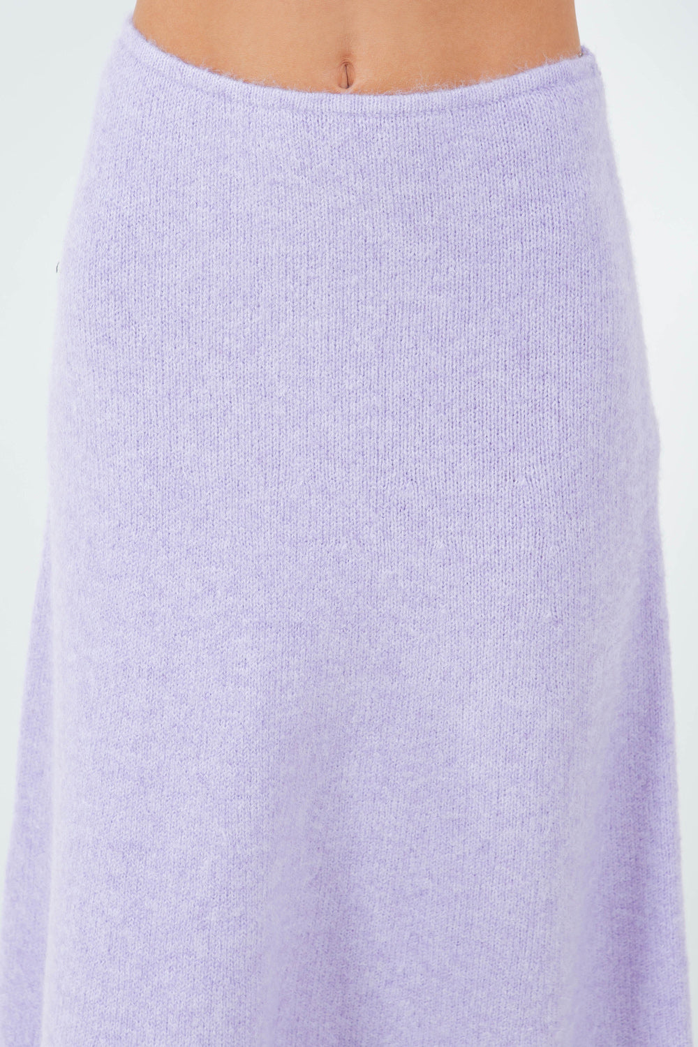 ANKLE LENGTH KNITDOWN SKIRT - LAVENDER