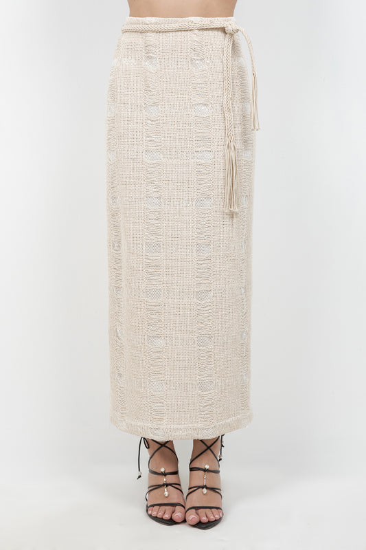 MIDI LENGTH SKIRT WITH DETACHABLE BELT