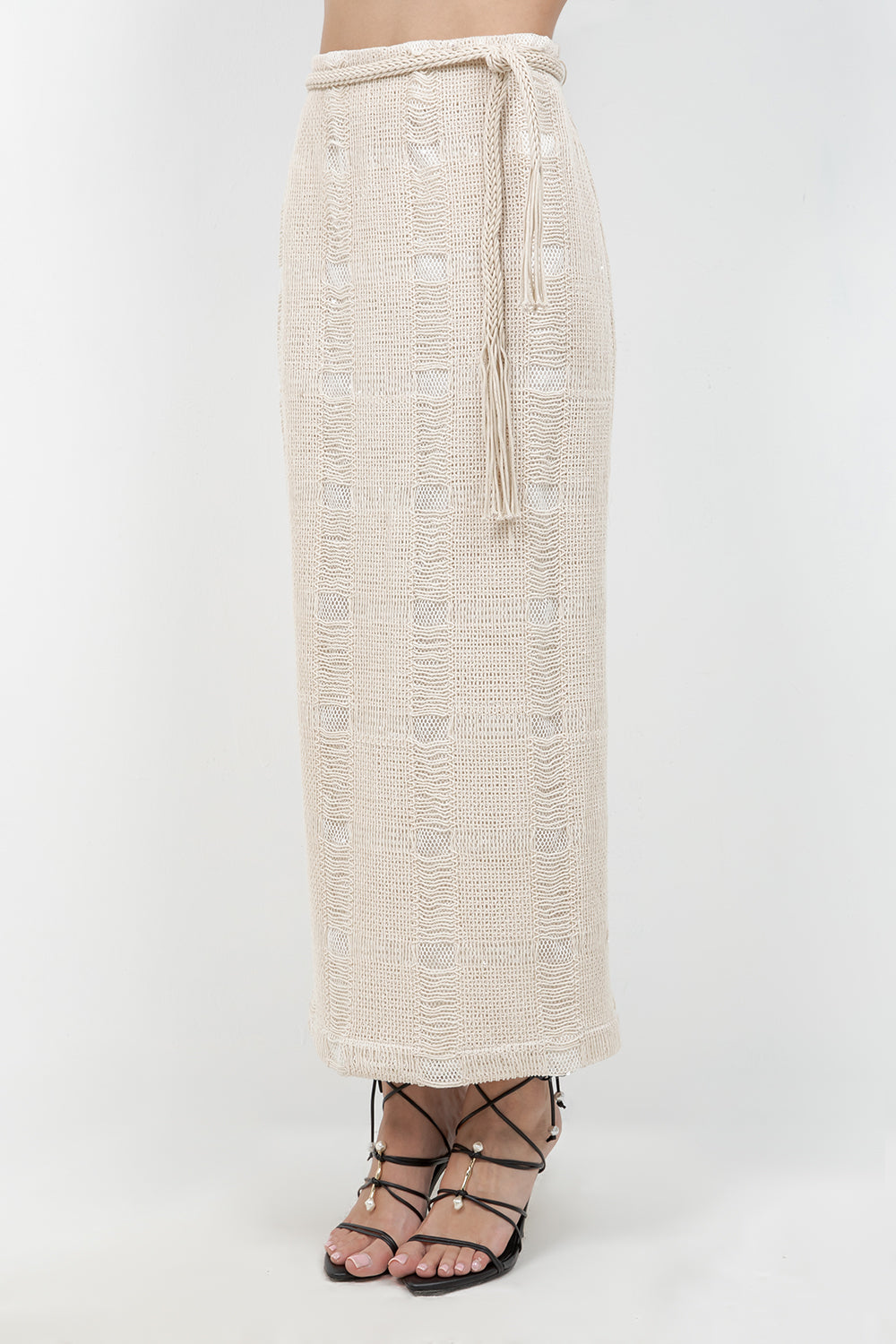 MIDI LENGTH SKIRT WITH DETACHABLE BELT