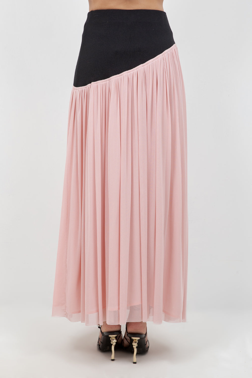 MESH FLOWY SKIRT WITH KNITTED CONTRAST WAISTBAND - Whiteroom+Cactus