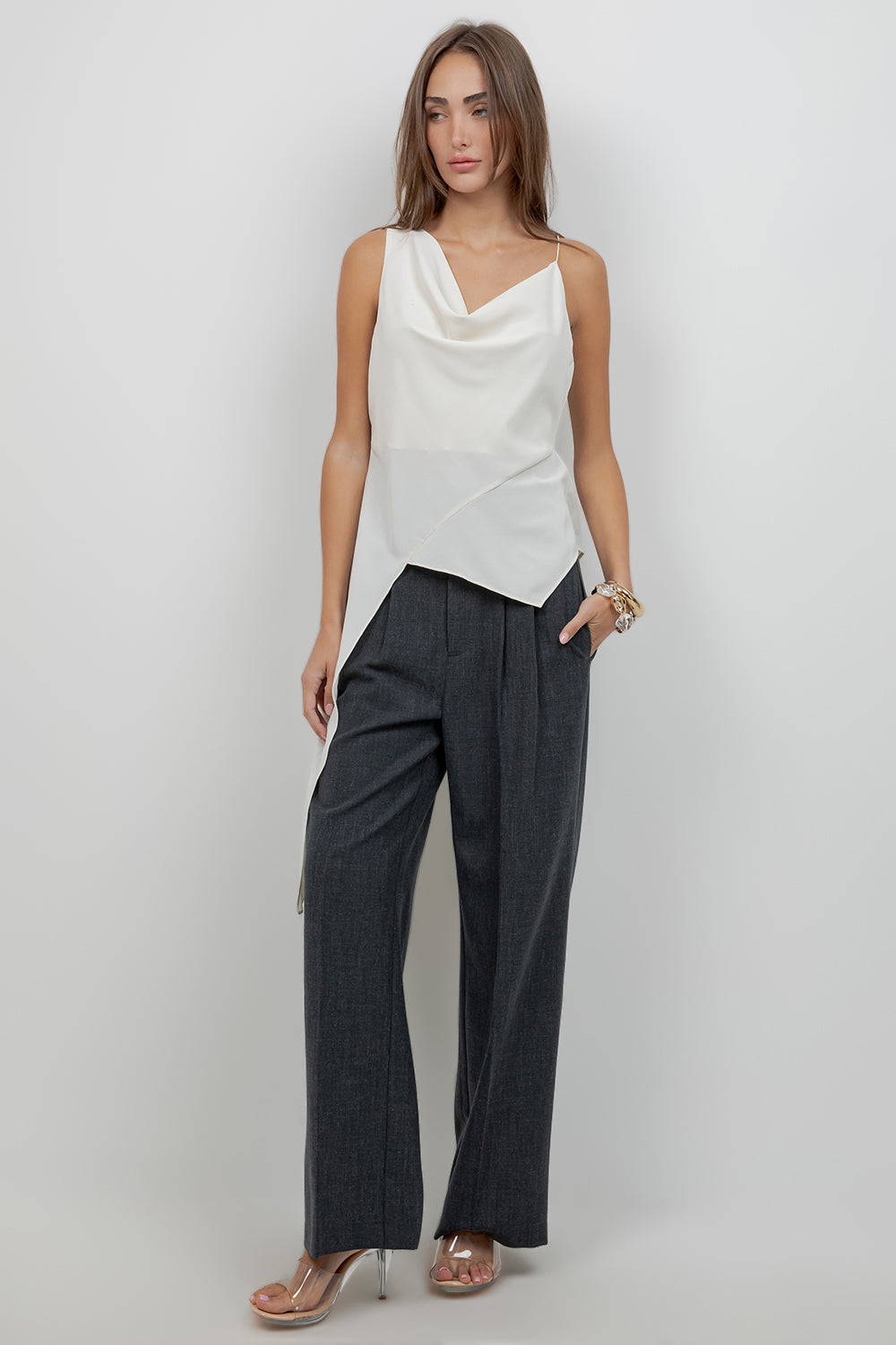ASYMMETRIC CAMI TOP - Whiteroom+Cactus