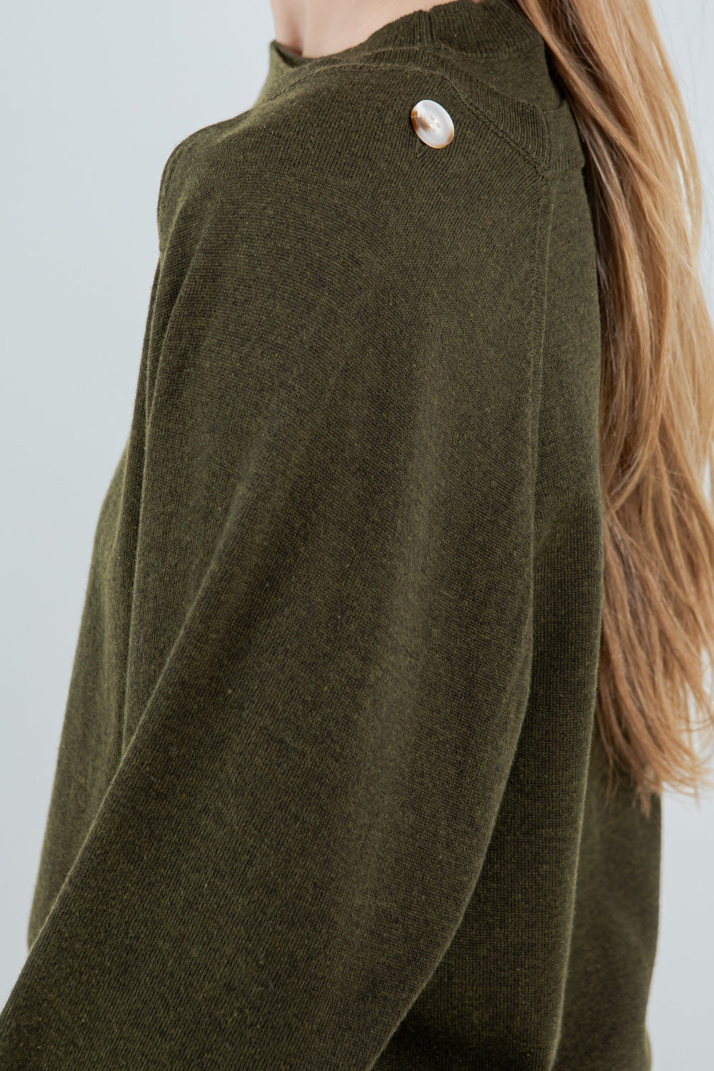 DOUBLE LAYER BOLERO KNITTED SWEATER - OLIVE