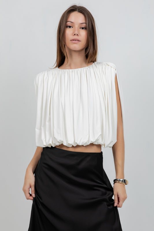 SOFT KNIT SLEEVELESS BALLOON TOP