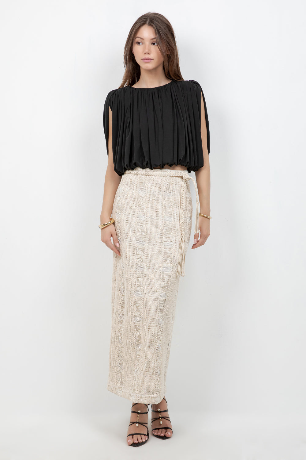 MIDI LENGTH SKIRT WITH DETACHABLE BELT