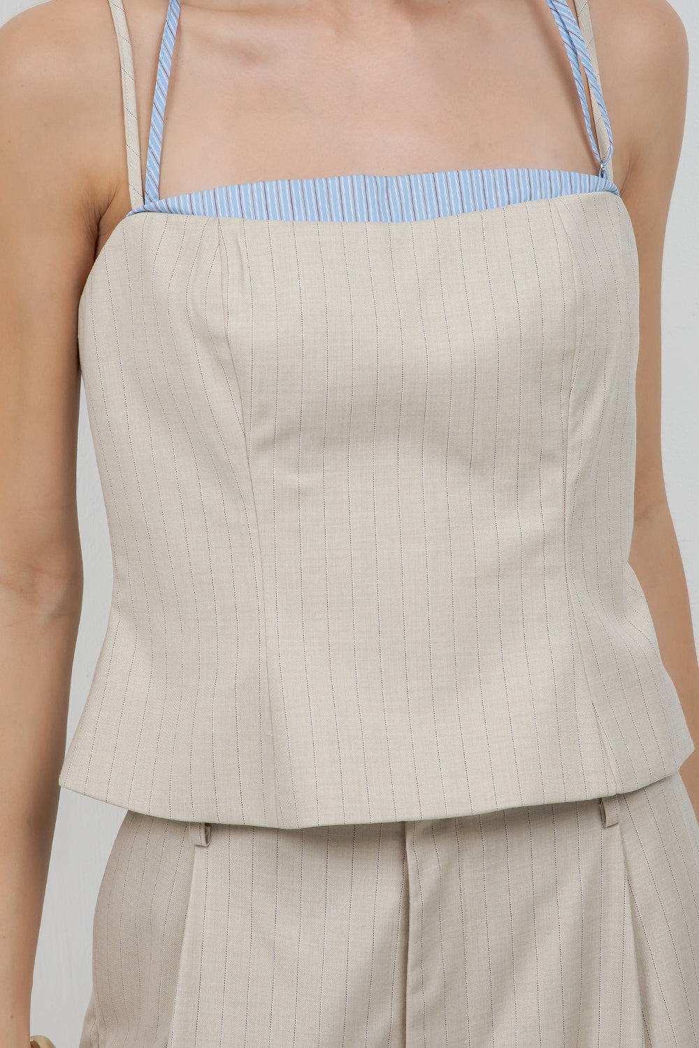 PINSTRIPE SOFT WOVEN TANK TOP