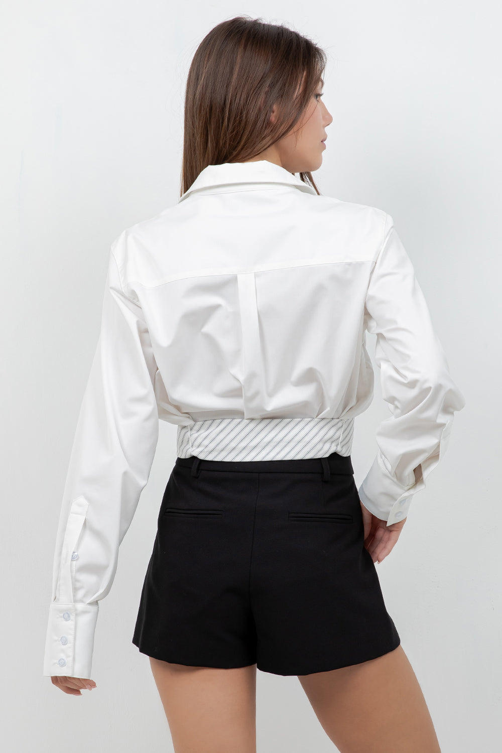 BUTTON DOWN POPLIN SHIRT WITH CONTRAST STRIPE