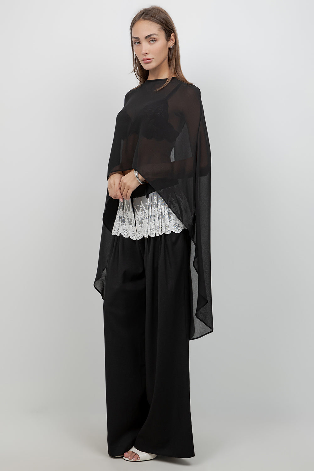 SOFT WOVEN LAYER CAPE - Whiteroom+Cactus