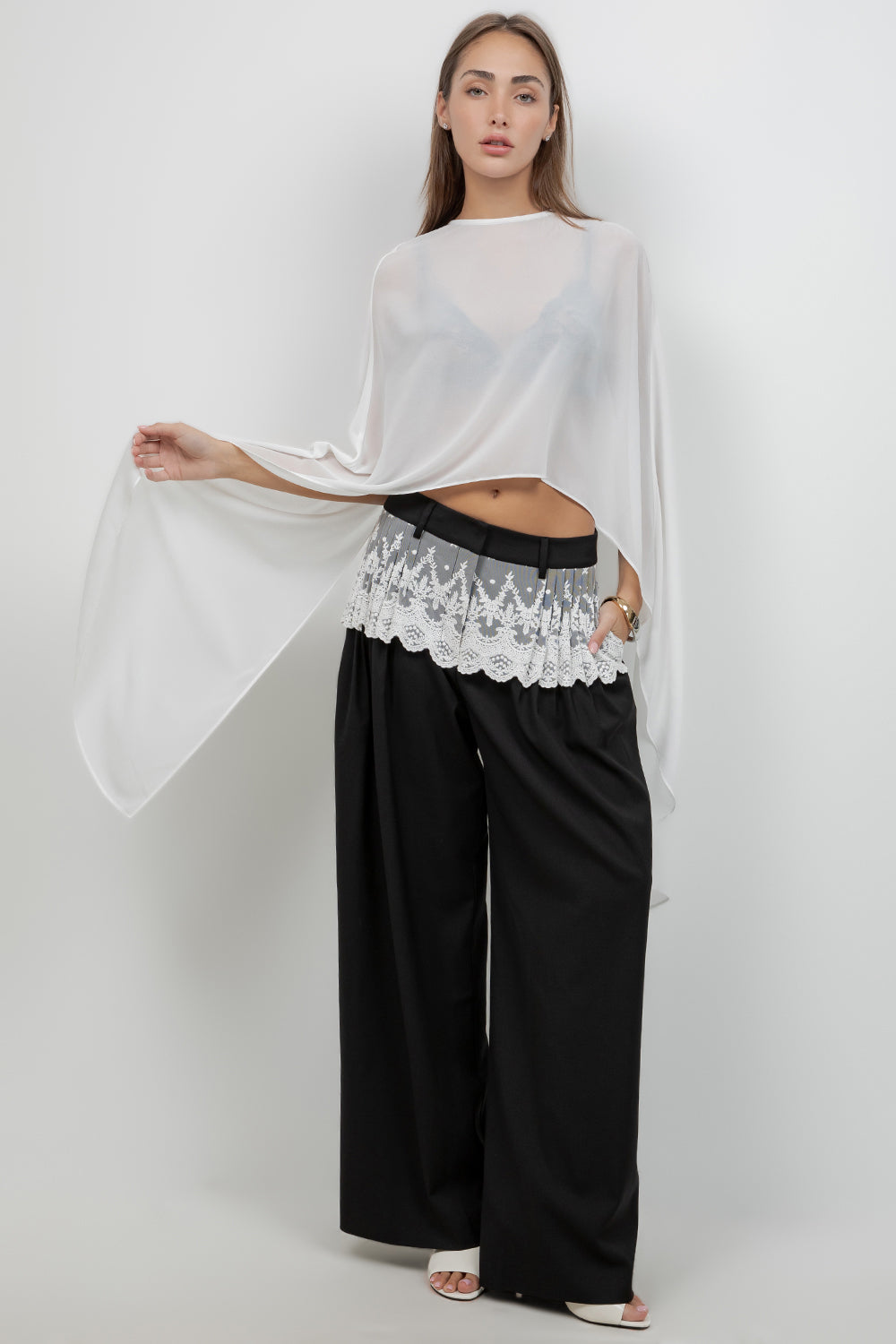 SOFT WOVEN LAYER CAPE - Whiteroom+Cactus