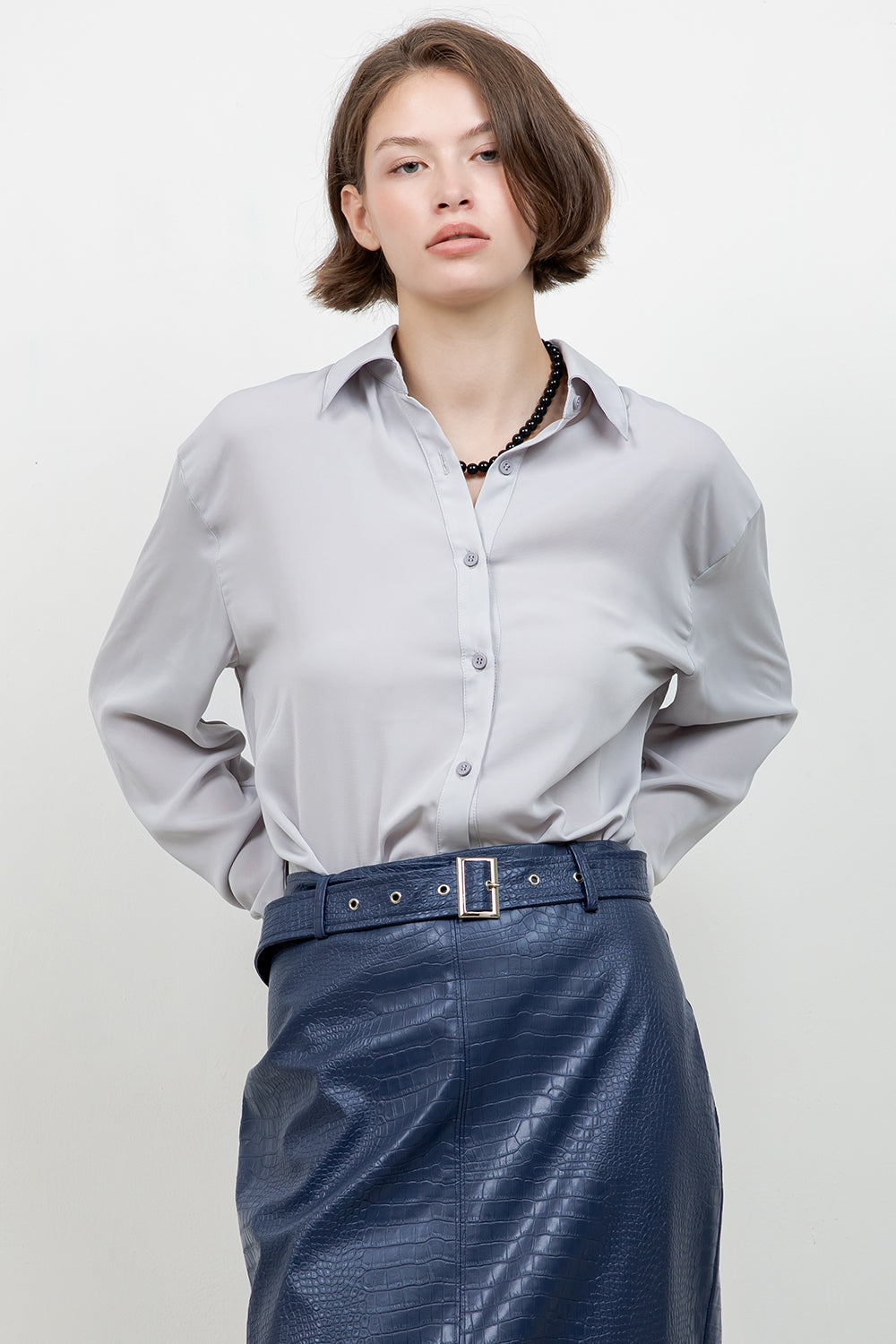 SOFT BUTTON DOWN WOVEN BLOUSE