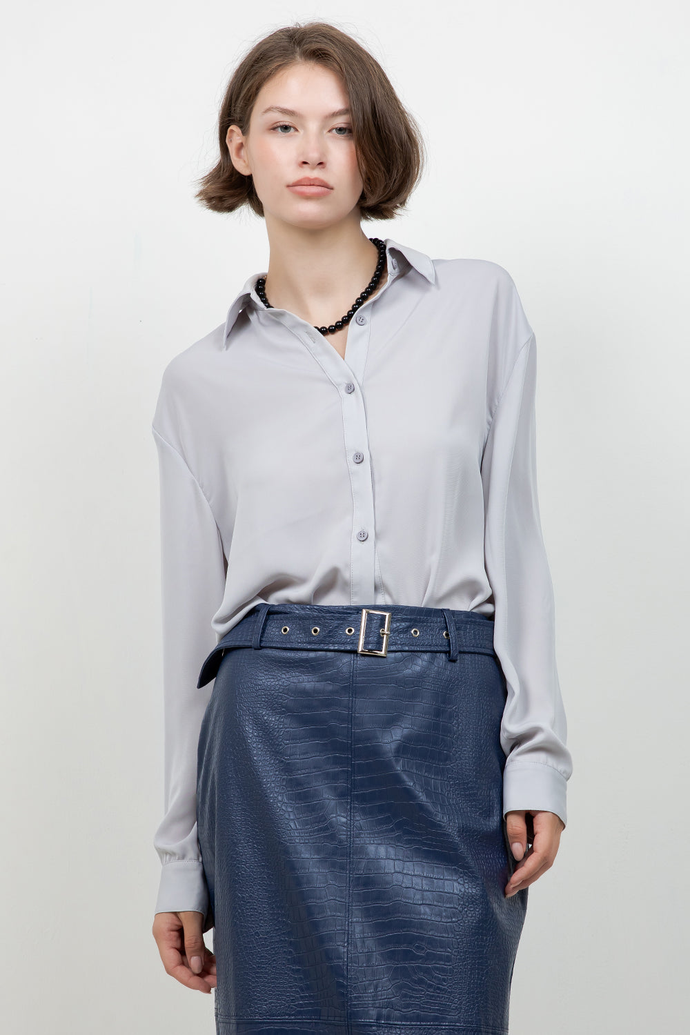 SOFT BUTTON DOWN WOVEN BLOUSE