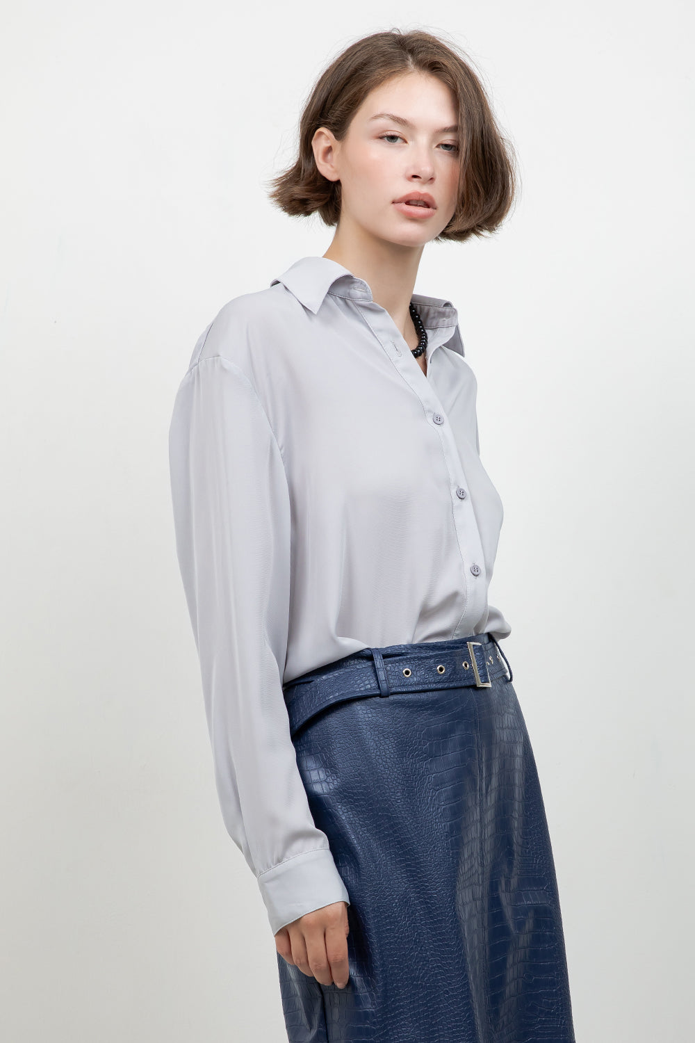 SOFT BUTTON DOWN WOVEN BLOUSE