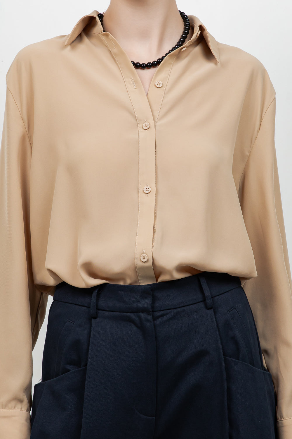 SOFT BUTTON DOWN WOVEN BLOUSE