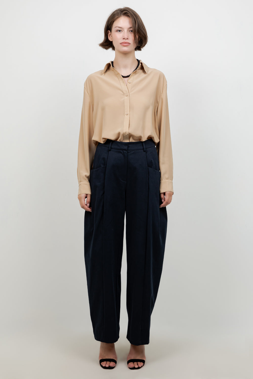 SOFT BUTTON DOWN WOVEN BLOUSE