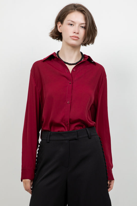 SOFT BUTTON DOWN WOVEN BLOUSE