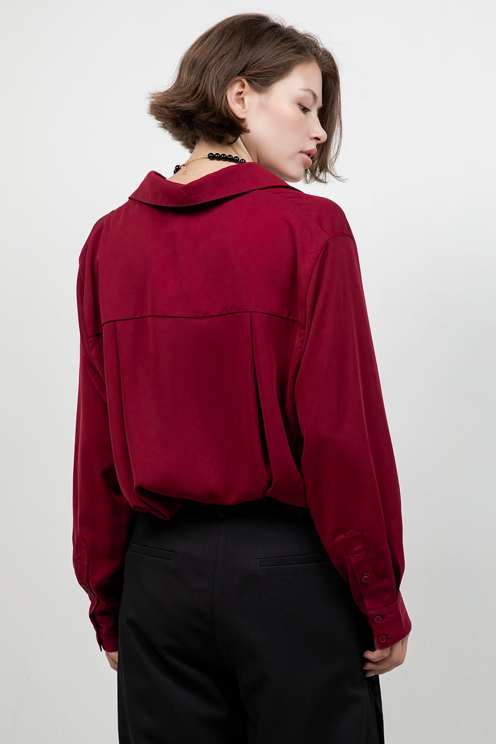 SOFT BUTTON DOWN WOVEN BLOUSE