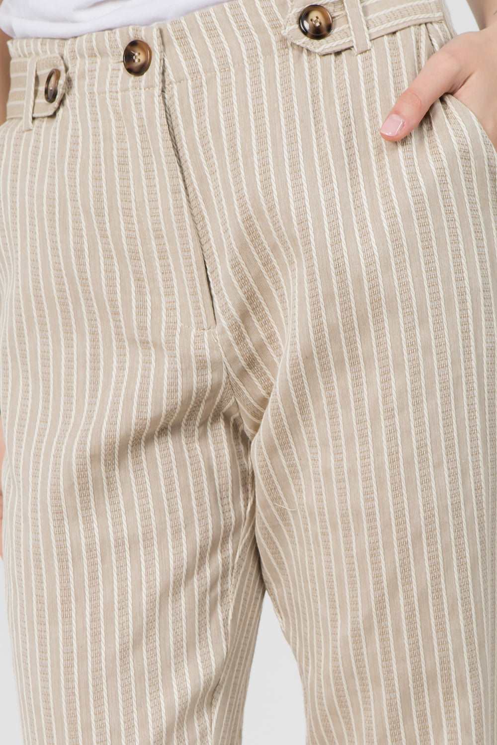 Button Tab @ Waist Trousers - Whiteroom+Cactus