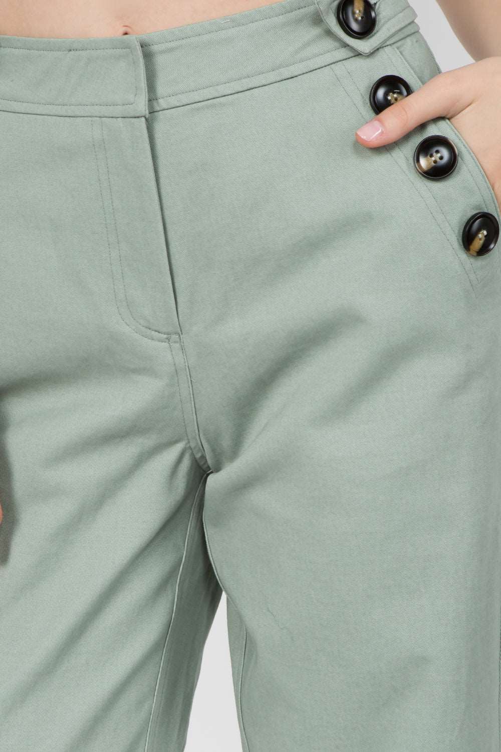 Button Detailed Culotte Pants - Whiteroom+Cactus