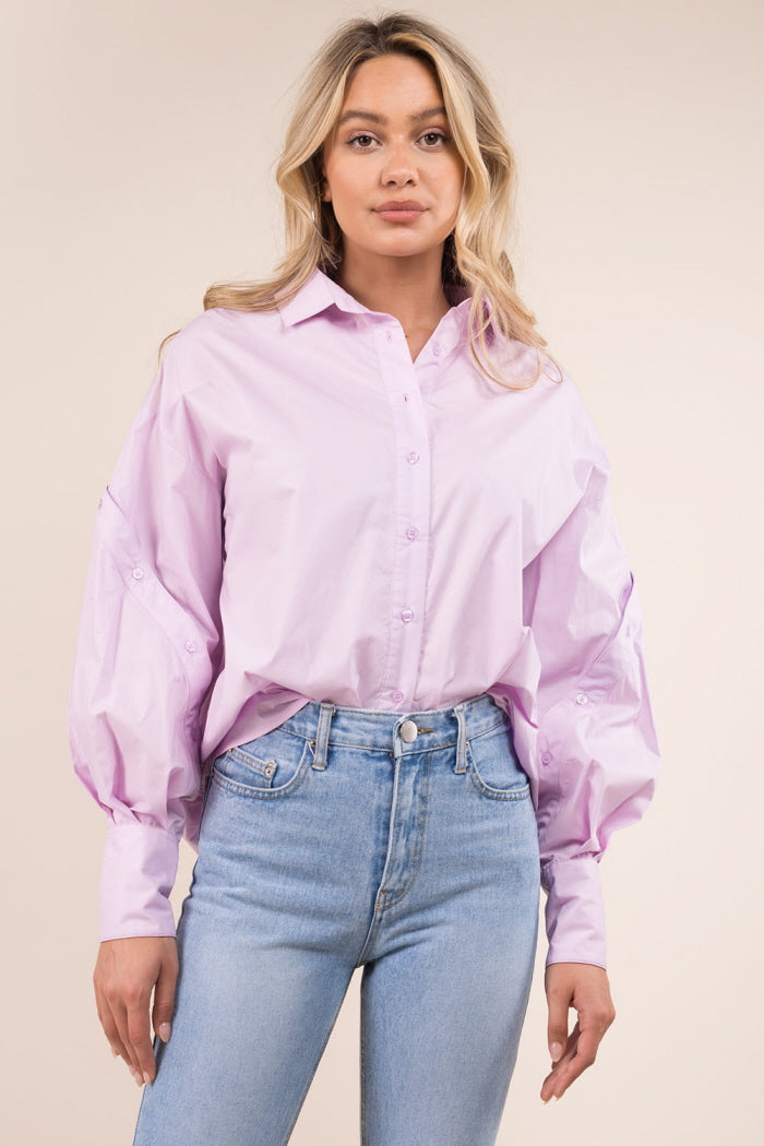 Button Detailed Sleeves Shirt