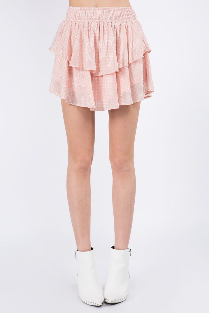 Double Layer Jacquard Textured Skirt