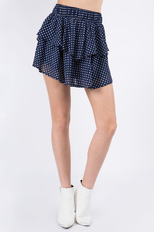 Double Layer Jacquard Textured Skirt