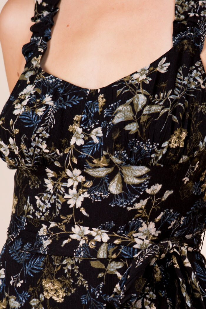 Scrunchie Back Detail Floral Dress