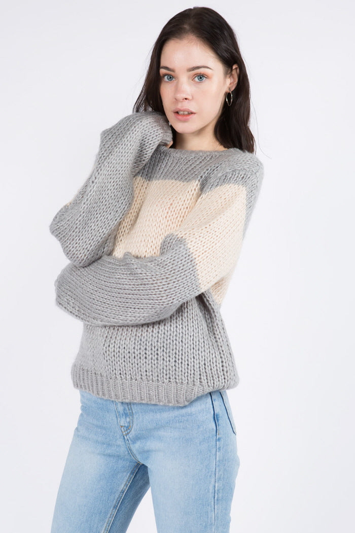Light Weight Color Block Sweater
