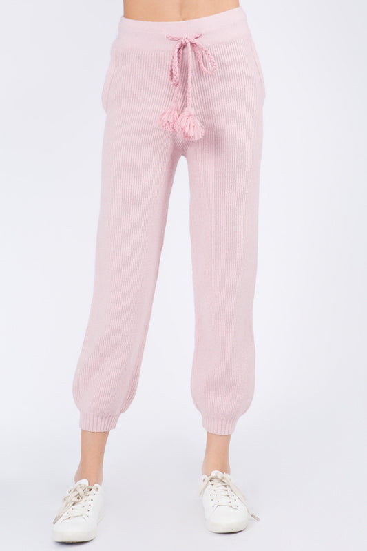 Knitted Tassel Detail Joggers