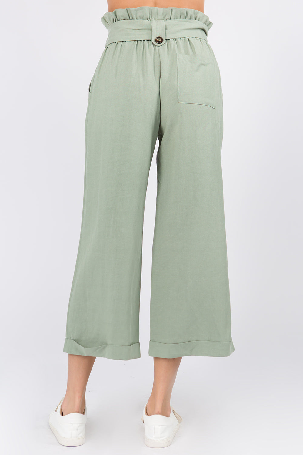 Linen Paperbag Belted Pants - Whiteroom+Cactus
