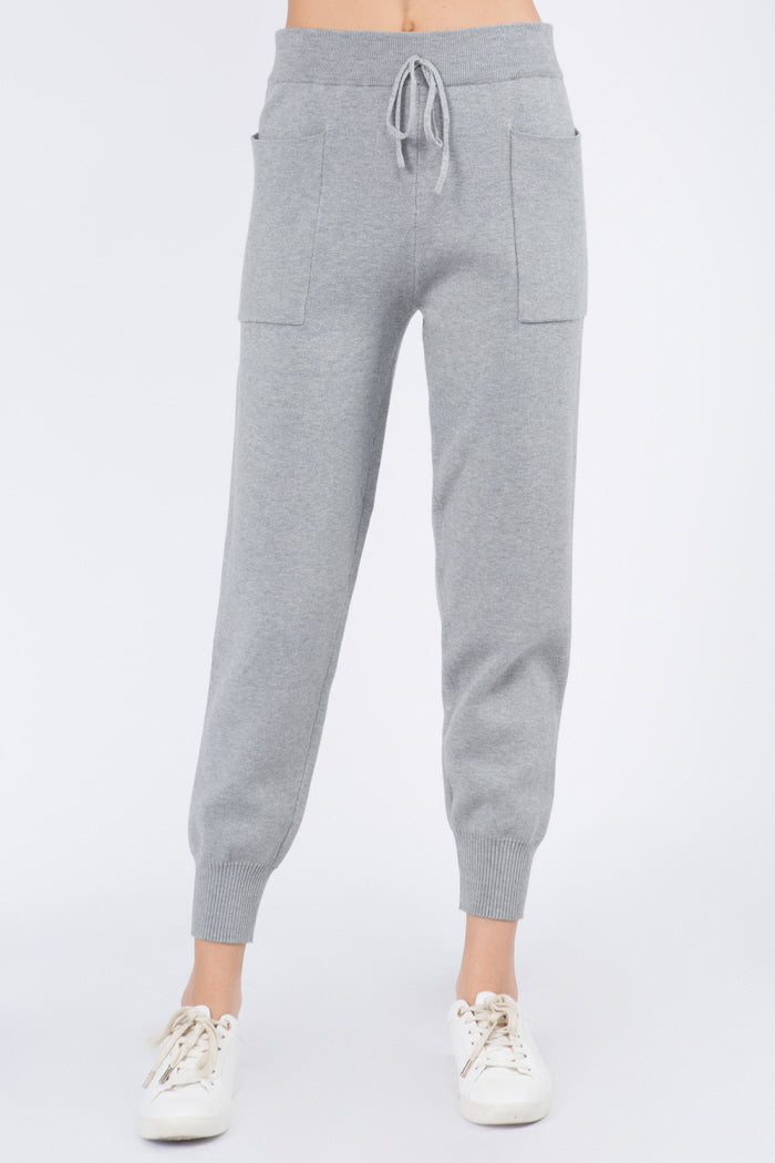 Soft Knitted Pocket Detail Joggers - Whiteroom+Cactus