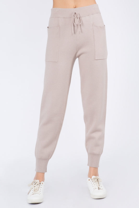 Soft Knitted Pocket Detail Joggers