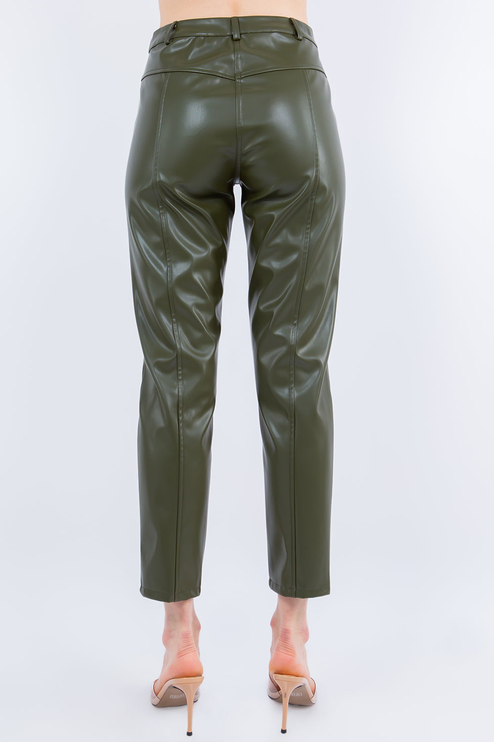 PU Leather Cropped Pants