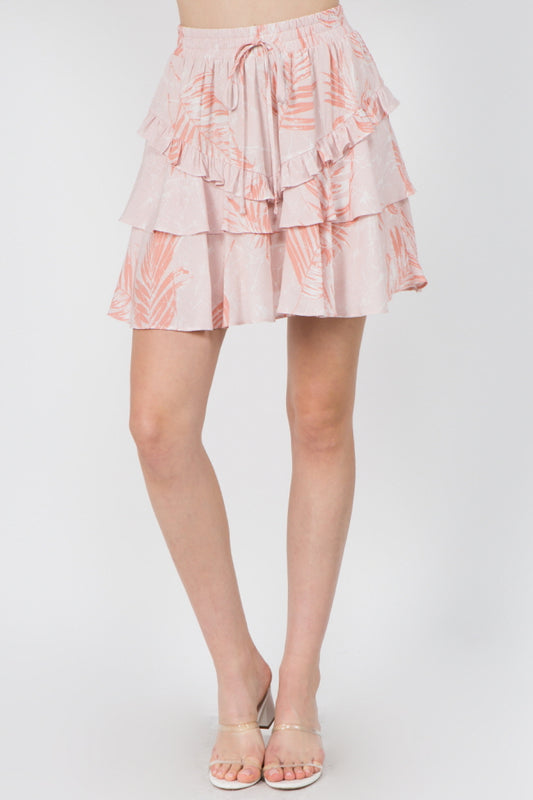 Ruffled Multi Layer Mini Skirt