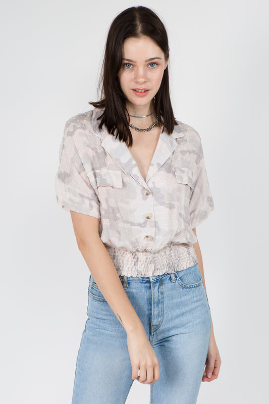 Smocking Detailed Cameo Top - Whiteroom+Cactus