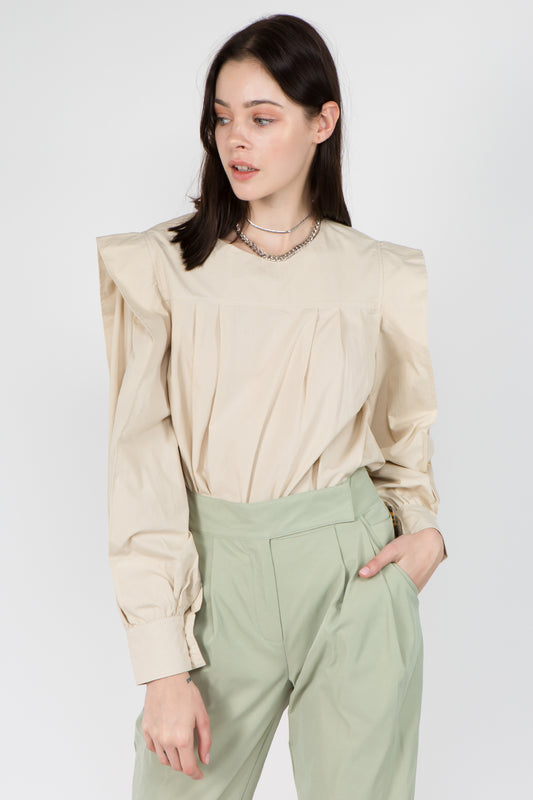 Pleat Detailed Sleeve Blouse - Whiteroom+Cactus