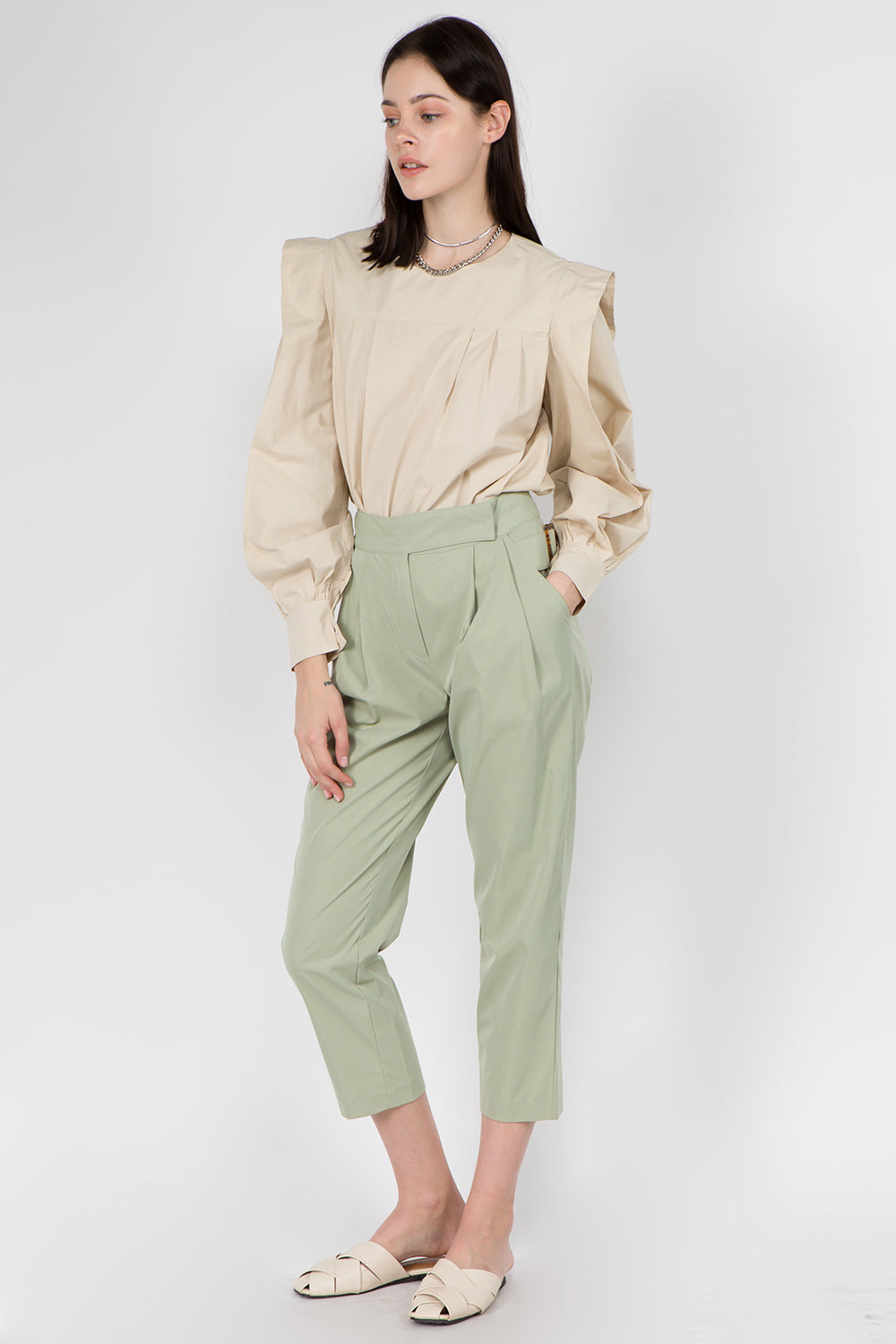 Pleat Detailed Cropped Pants - Whiteroom+Cactus
