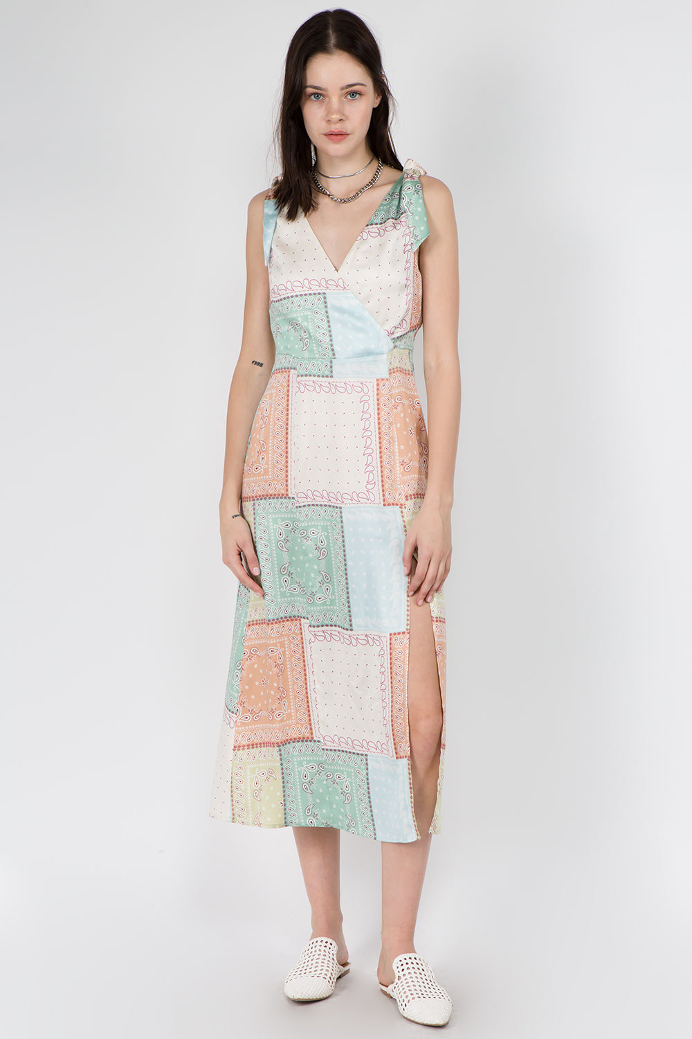 Patch Print Tie Dress - Whiteroom+Cactus