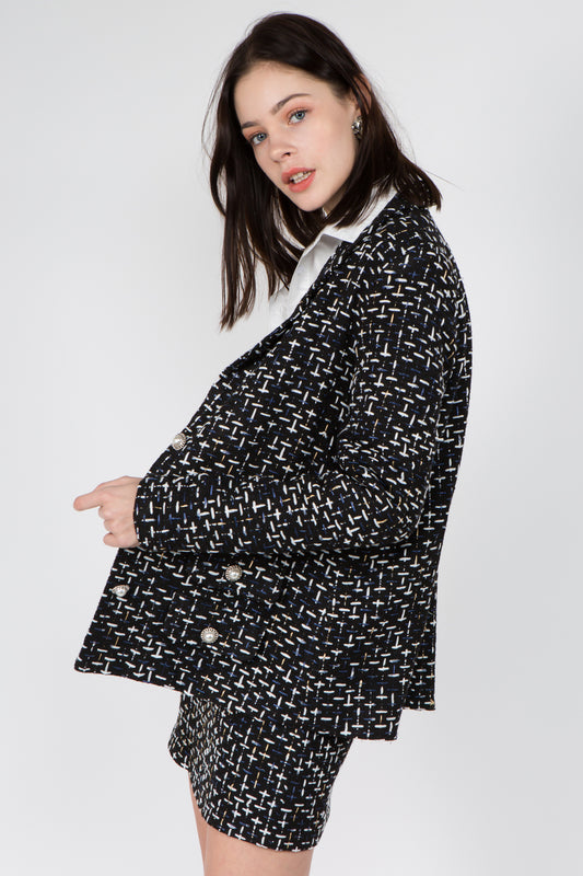 Tweed Pearl Button Blazer 2.0 - Whiteroom+Cactus