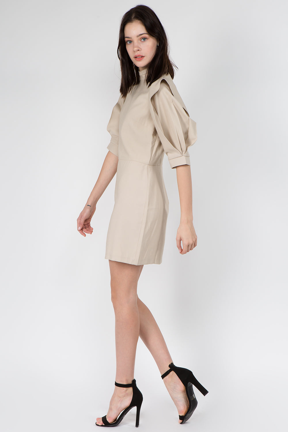Sleeve Pleat Detail Dress - Whiteroom+Cactus